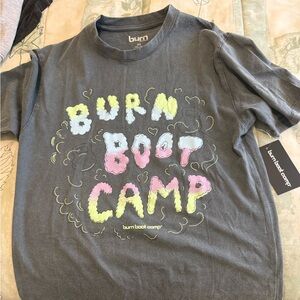 Burn Boot Camp Gray Short Sleeve Tee NWT
